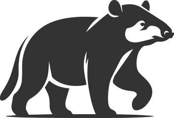 Animal vector silhouette of a tapir