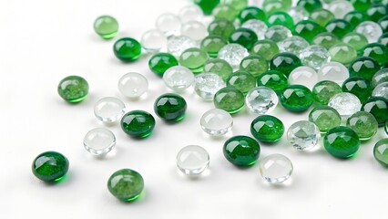 Closeup shot of glass marbles
