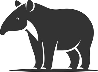 Animal vector silhouette of a tapir