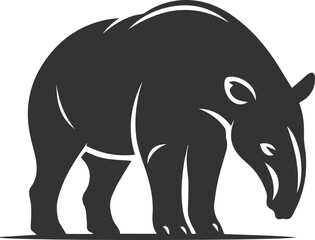 Animal vector silhouette of a tapir