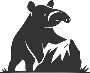 Animal vector silhouette of a tapir