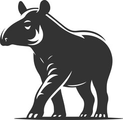 Animal vector silhouette of a tapir