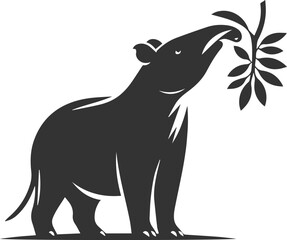 Animal vector silhouette of a tapir