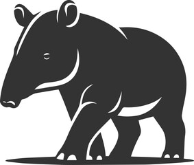 Animal vector silhouette of a tapir
