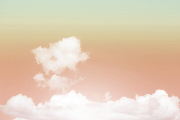Sky and clouds in pastel tones.