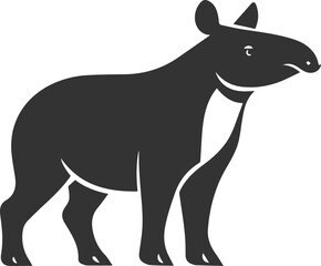 Animal vector silhouette of a tapir