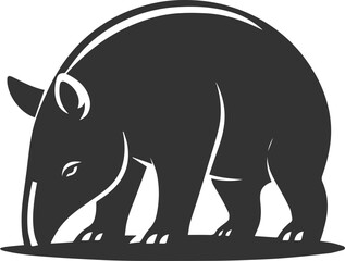 Animal vector silhouette of a tapir