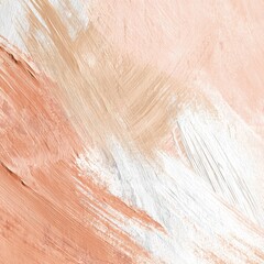 Abstract brushstrokes in peach, beige, and white
