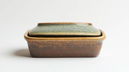 Handcrafted Ceramic Baking Dish with Lid: Rustic Elegance
