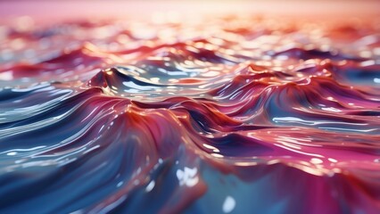 Colorful Abstract Ocean Waves with Texture and Light Effects