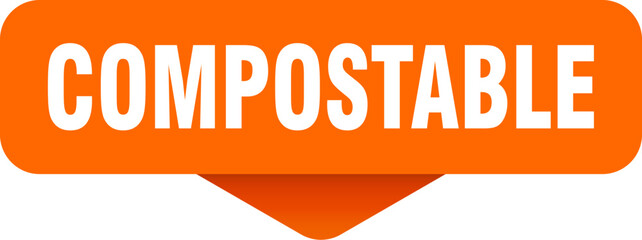 compostable sticker. compostable sign on transparent background