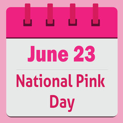 National Pink Day Announcement Reminder Calendar 
