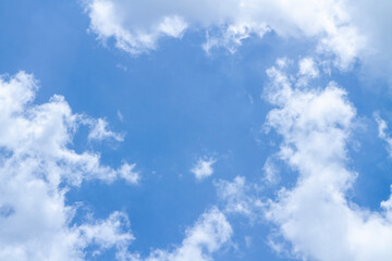 blue sky and white cloud background. fresh atmos