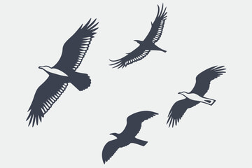 Freedom in Flight: Birds Flying Silhouette Icons Collection