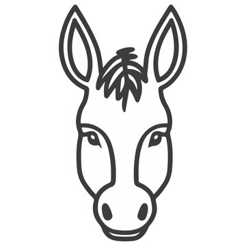 donkey, animal, vector, transparent background, creature, equus asinus, farm, mammal, isolated, nature, cute, mane, wildlife