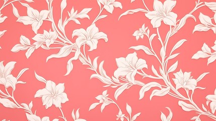 Seamless floral pattern with vintage leaves and nature-inspired decorative elements