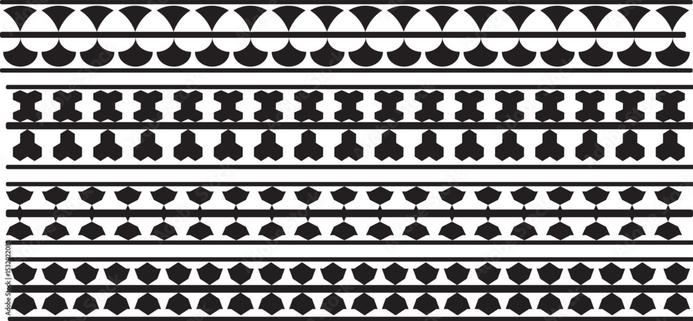 Poster scalloped edge shapes vector set. simple scalloped border. stripe, tape collection isolated on white