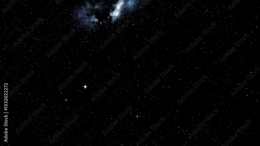 Poster dark night scene featuring a multitude of twinkling stars in space, creating a sense of wonder and v