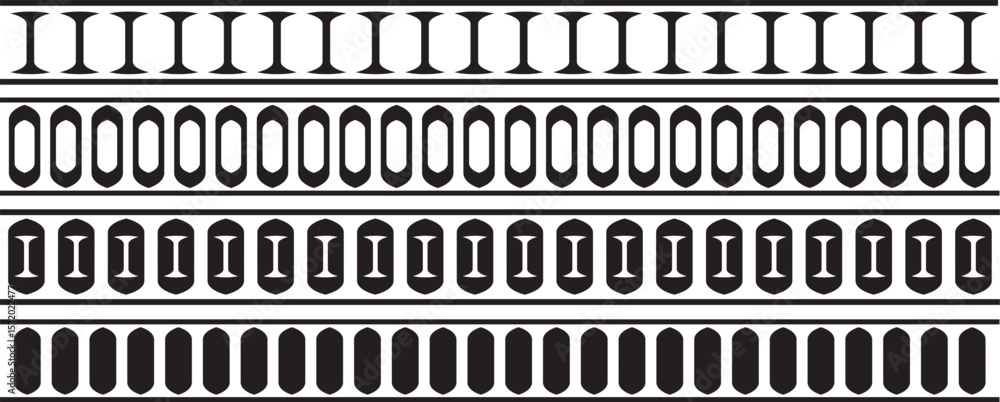 Poster scalloped edge shapes vector set. simple scalloped border. stripe, tape collection isolated on white