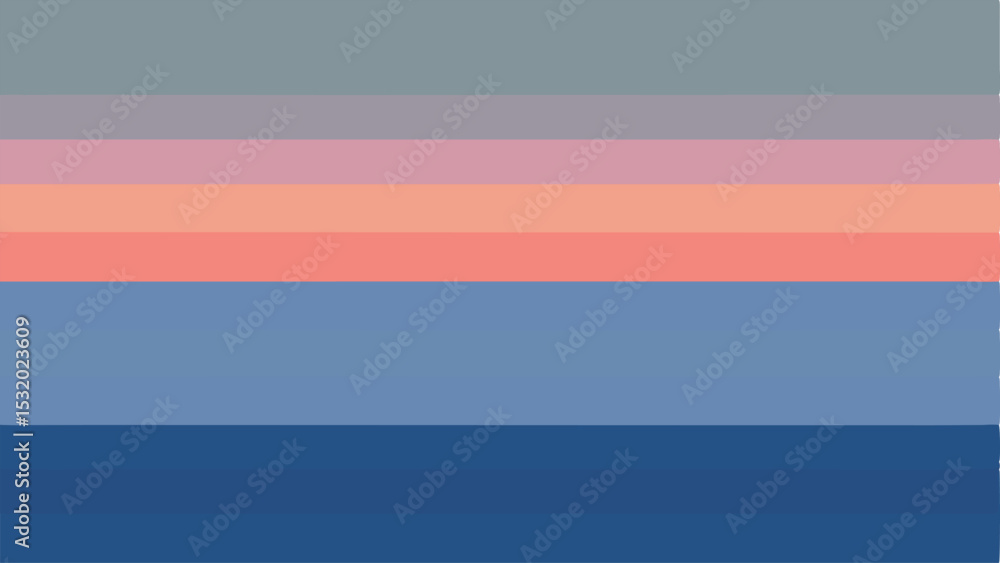 Poster abstract design of layered horizontal color bands on a transparent background