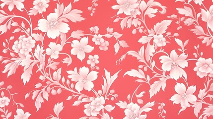 Seamless floral pattern with vintage leaves and nature-inspired decorative elements