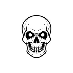 Fototapeta premium Animated skull with glowing eyes creating eerie effect