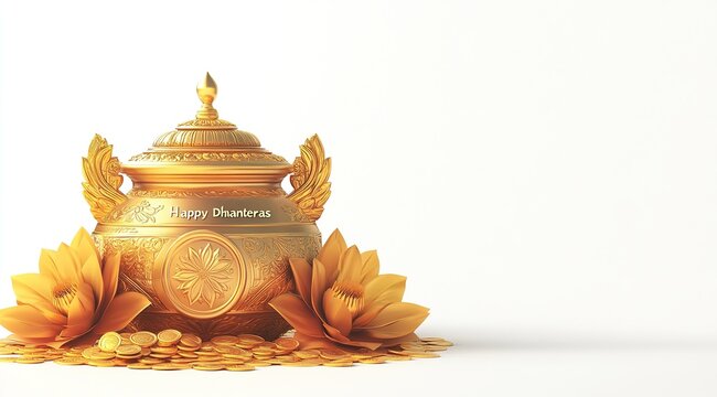 innovative abstract, banner or poster for Dhanteras with Goddess Maa Lakshmi Laxmi Charan for Indian dhanteras and diwali festival celebration