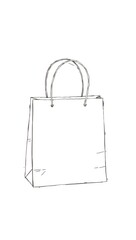 Vector illustration of an isolated black blank shopping bag with handles