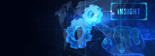 INSIGHT inscription, successful business concept. Business, Technology, Internet and network concept. 3d illustration