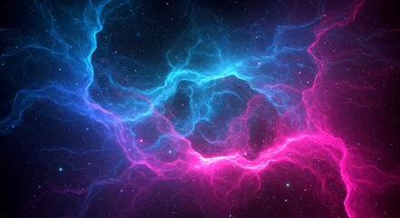 Obraz premium Abstract Space Nebula with Pink and Blue Light