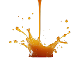 Orange liquid splash, pouring down