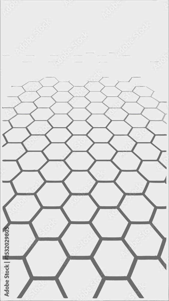 Poster abstract geometric hexagonal pattern with perspective design on transparent background