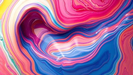 Obraz premium Vibrant Swirling Paint Abstract Art Colorful Fluid Design