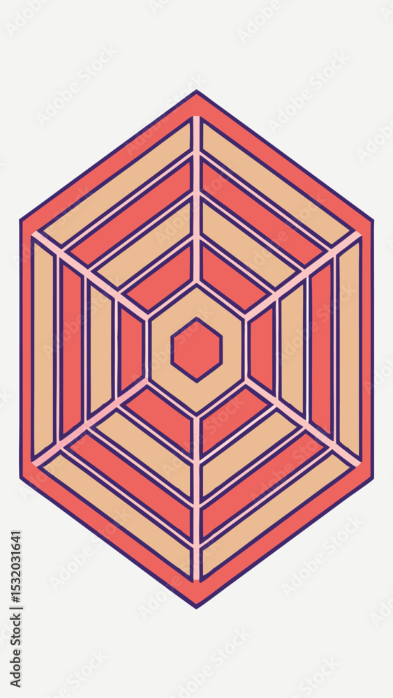 Aufkleber abstract geometric shape illustration featuring a colorful hexagonal design for decorative projects