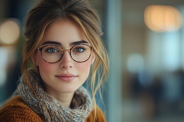 A girl helps a client at a bank. Generative AI