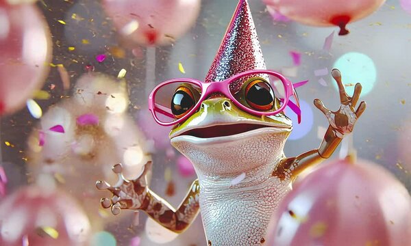 Frog party disco style.