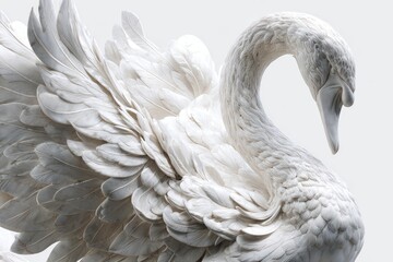 Obraz premium Detailed Swan Sculpture In White
