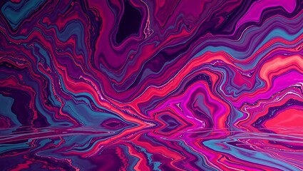 Obraz premium Abstract Pink Purple and Teal Swirls Liquid Marble Design