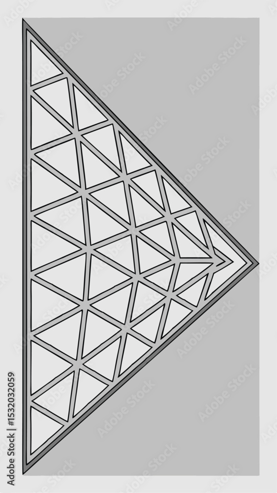 Poster abstract geometric triangular design in a modern and minimalist style with grids