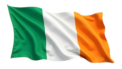 Photorealistic Irish Flag With Vertical