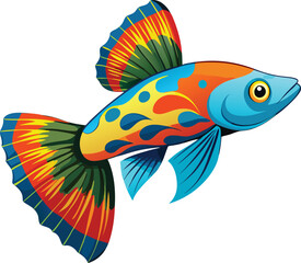 Guppy fish vector art