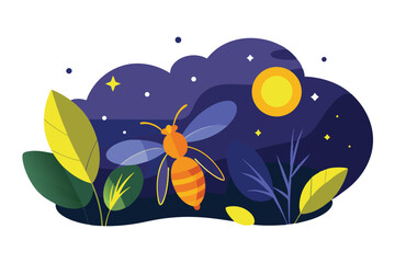 Fototapeta premium Firefly night scene