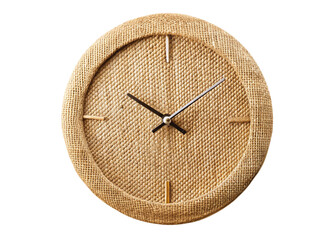 Jute wall clock  isolated on white background