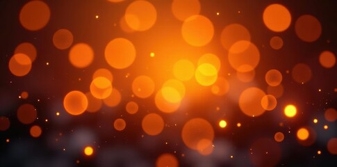 Intense orange bokeh, diffused circles, radiant glow , color, abstract orange