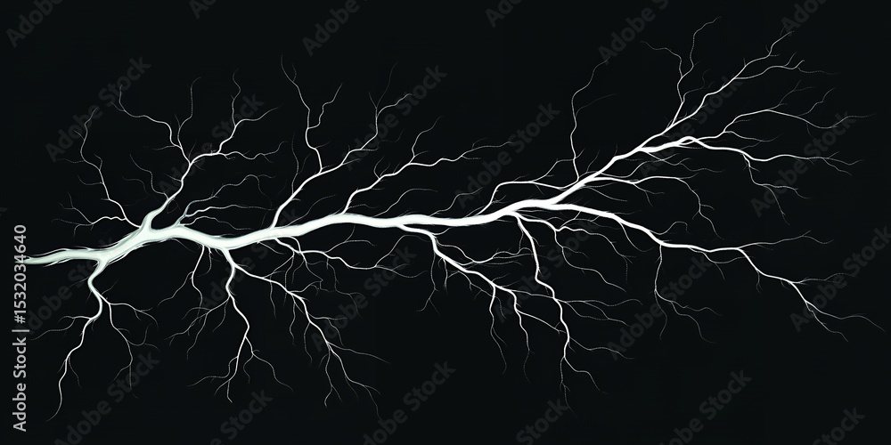 Poster abstract white branch network on black background ideal for design projects and presentations