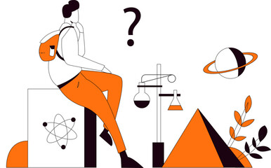 Cartoon hand-drawn flat character vector illustrations