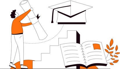 Cartoon hand-drawn flat character vector illustrations