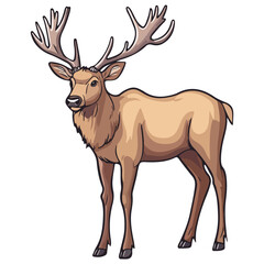 Obraz premium elk, animal, vector, transparent background, creature, elaphurus davidianus, mammal, wildlife, antler, nature, cute, christmas, zoo, isolated