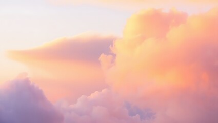 Naklejka premium Pastel Sunset Clouds Dreamy Sky