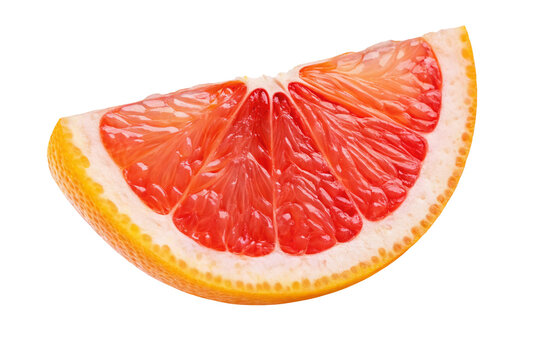 Stock photo of fresh grapefruit slice citrus fruit healthy eating food photography on black background